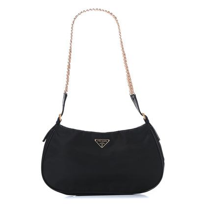 Prada Tessuto Nylon Chain Shoulder Bag Black 1 of 13