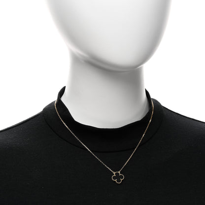 Van Cleef & Arpels 18K Yellow Gold Black Onyx Vintage Alhambra Pendant Necklace 2 of 6