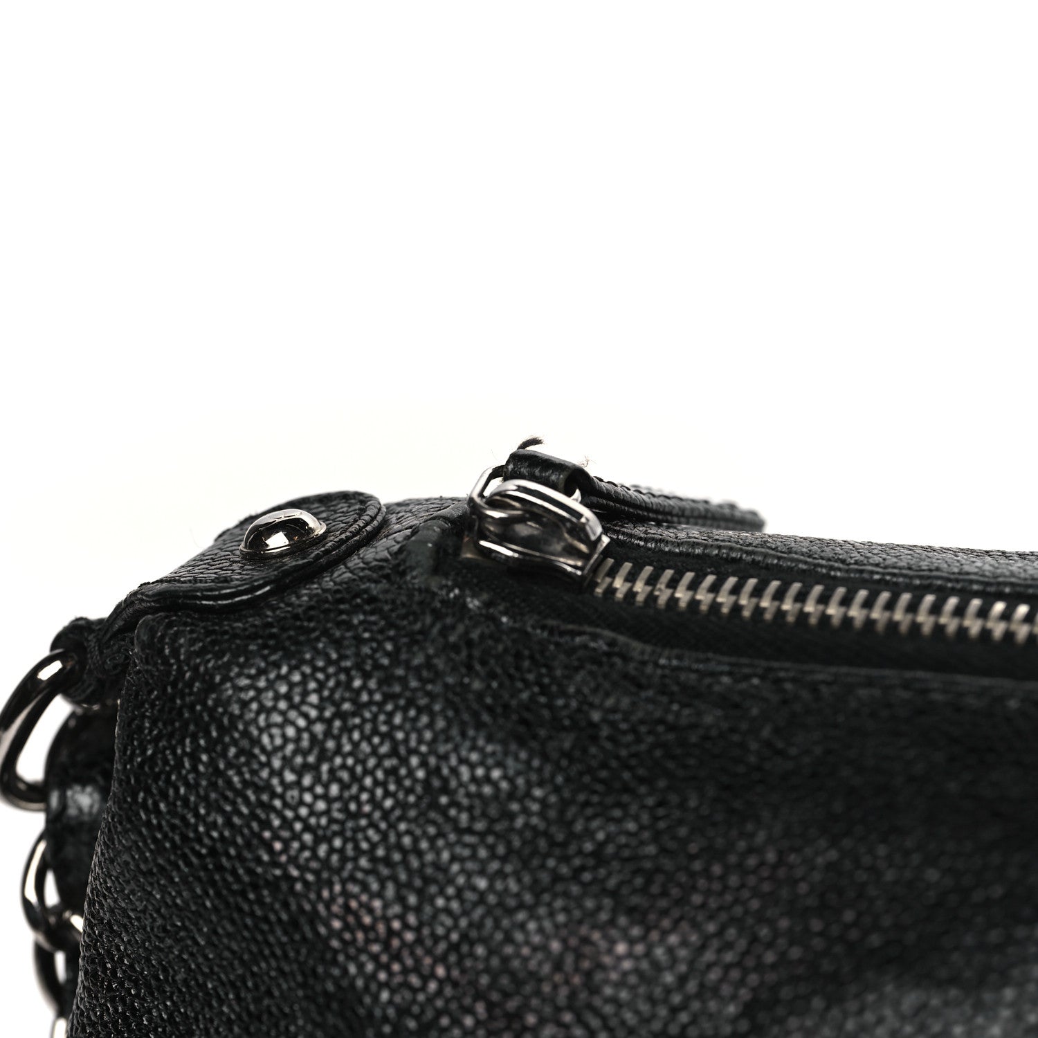 Chanel Glazed Caviar Pocket In The City Shoulder Bag Black 10 of 11