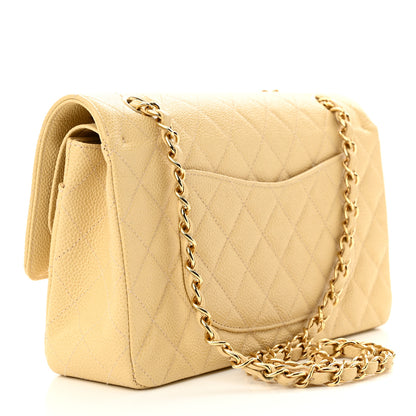 Chanel Caviar Quilted Medium Double Flap Beige 3 of 11