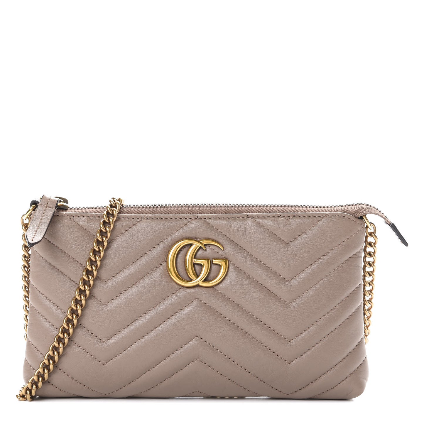 Calfskin Matelasse Mini GG Marmont Chain Bag Porcelain Rose