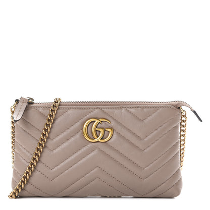 Gucci Calfskin Matelasse Mini GG Marmont Chain Bag Porcelain Rose 1 of 11