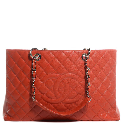 Chanel Caviar XL Grand Shopping Tote GST Orange 1 of 6