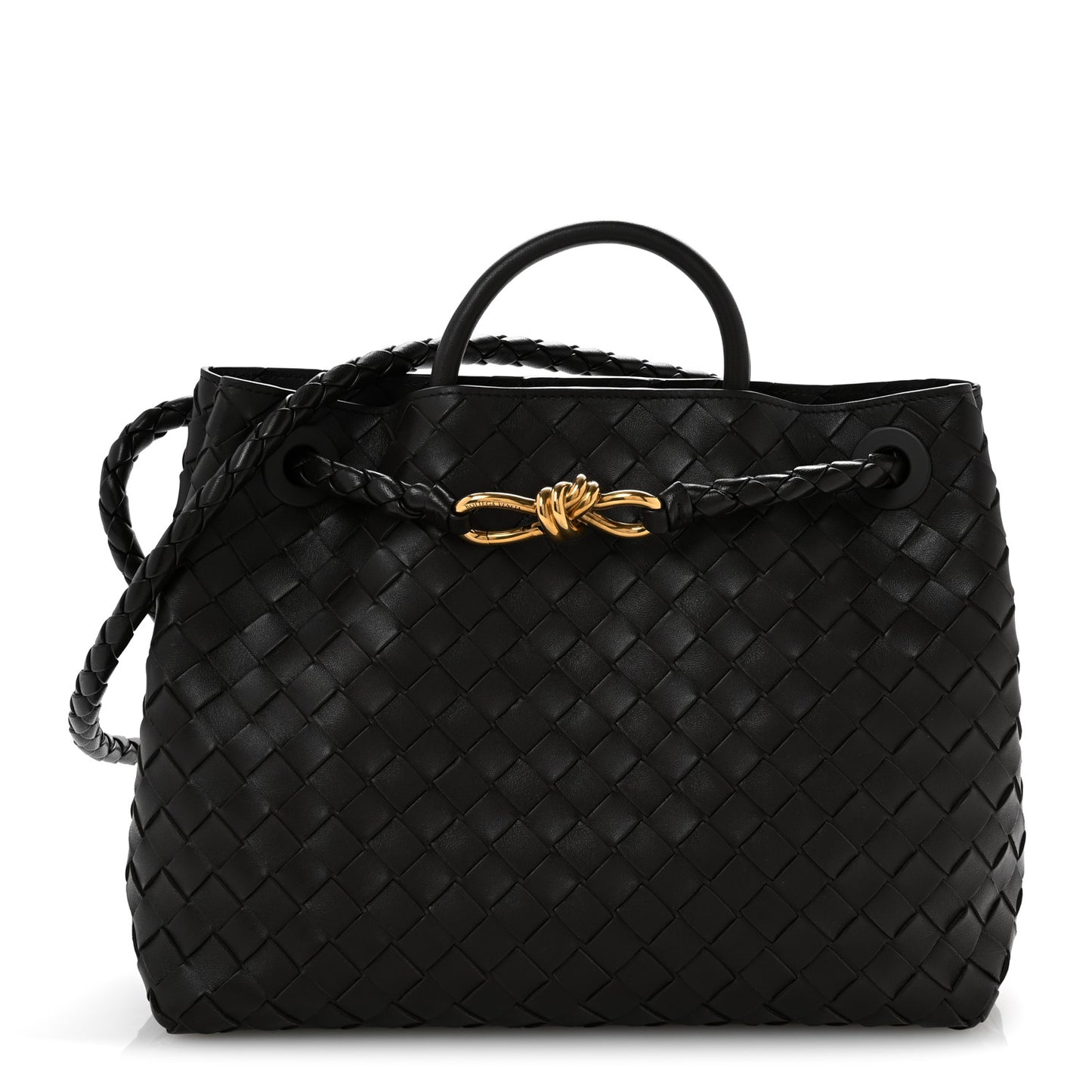 Nappa Intrecciato Medium Andiamo Shoulder Bag Fondant