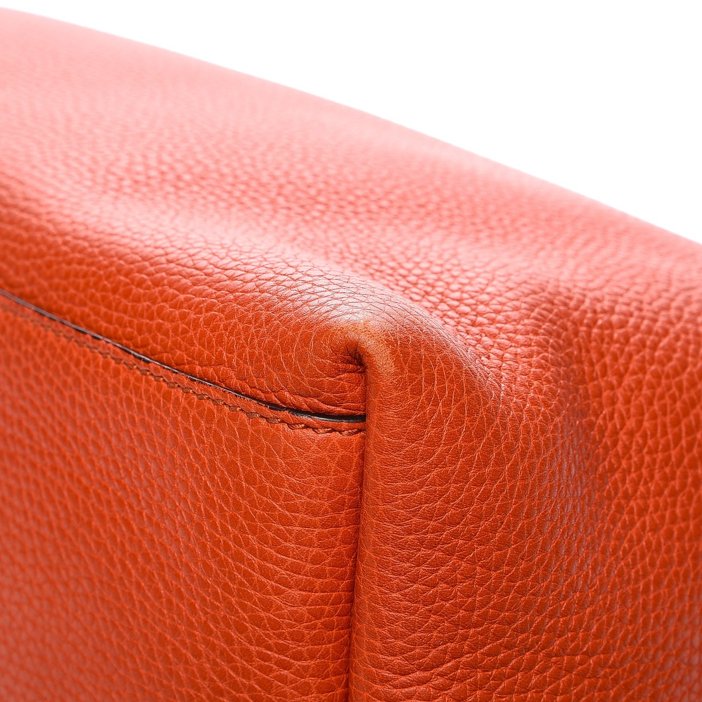 Pebbled Calfskin Medium Soho Chain Shoulder Bag Sun Orange