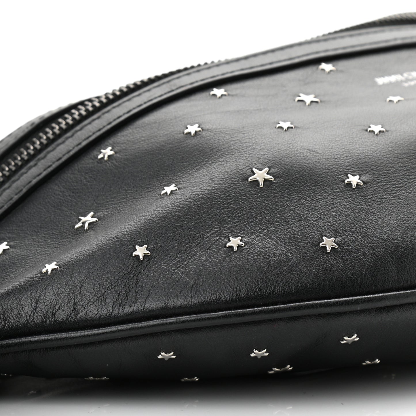 Calfskin Star Studded Belt Bag Black