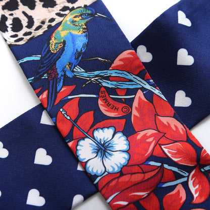 Hermes Silk Jungle Love Twilly Marine Rouge Brun 3 of 4