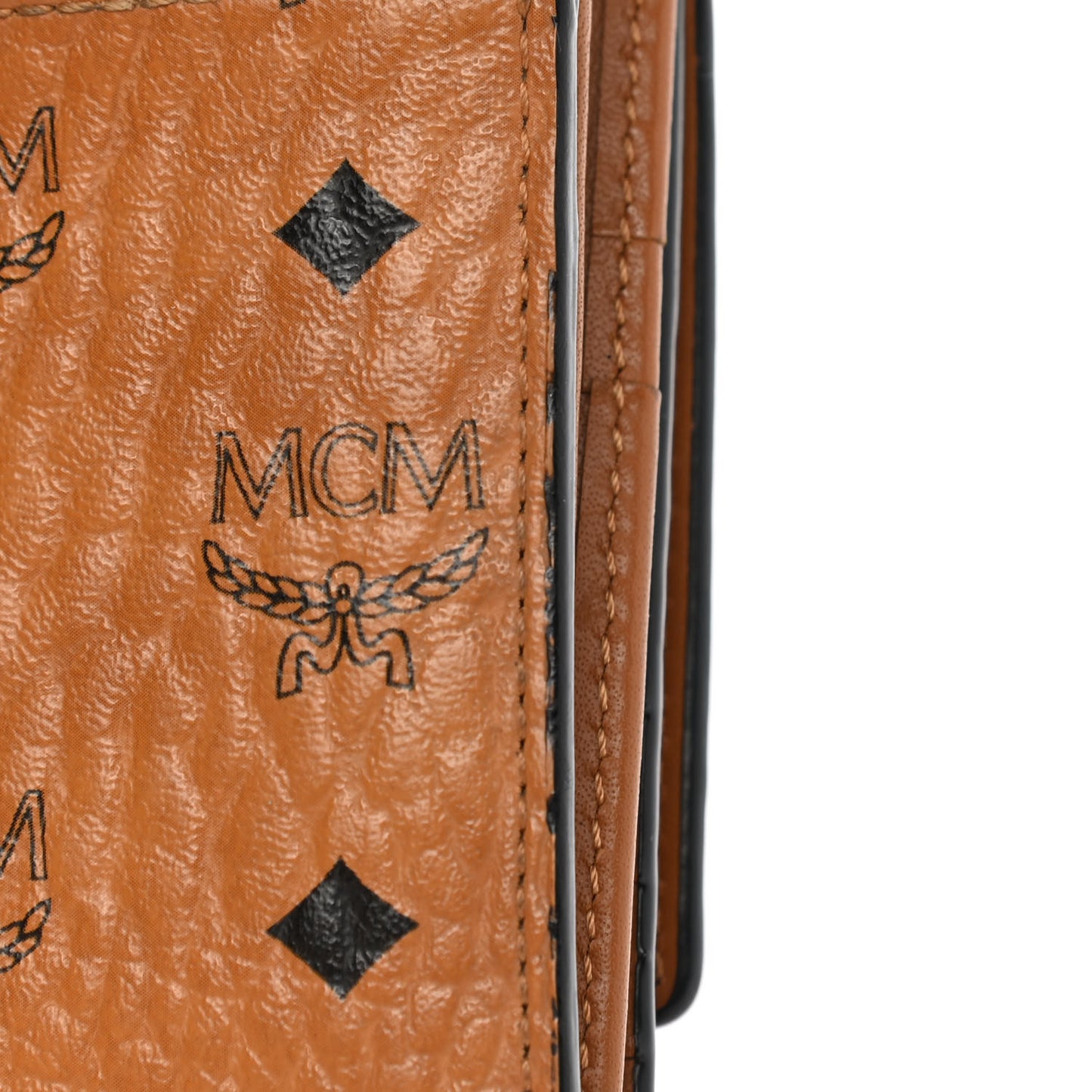 Visetos Grained Calfskin Corina Two Fold Wallet Tan