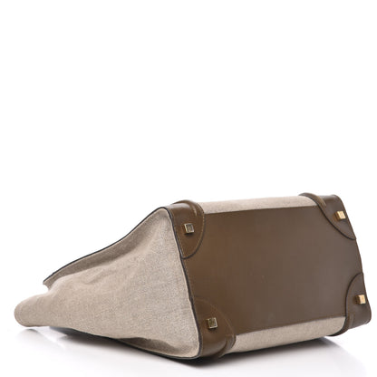 Celine Natural Canvas Smooth Calfskin Mini Luggage Brown 4 of 20