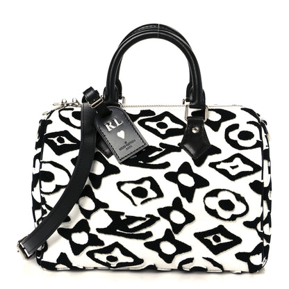 Louis Vuitton X UF Tufted Monogram Speedy Bandouliere 25 White Black 1 of 13