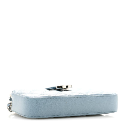 Chanel Grained Calfskin Quilted CC Box Clutch With Chain Blue 4 of 14