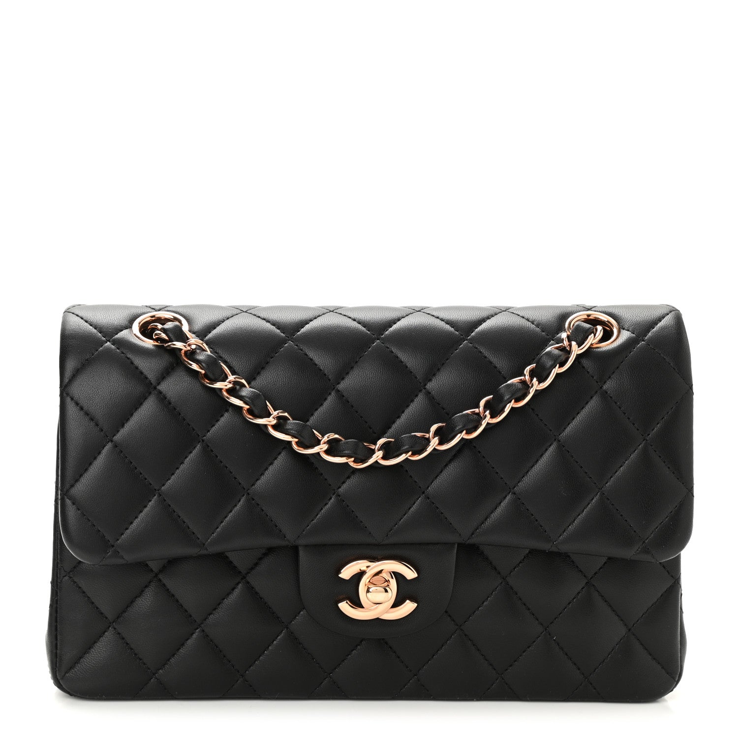 Chanel Lambskin Quilted Small Double Flap Black 1 of 10