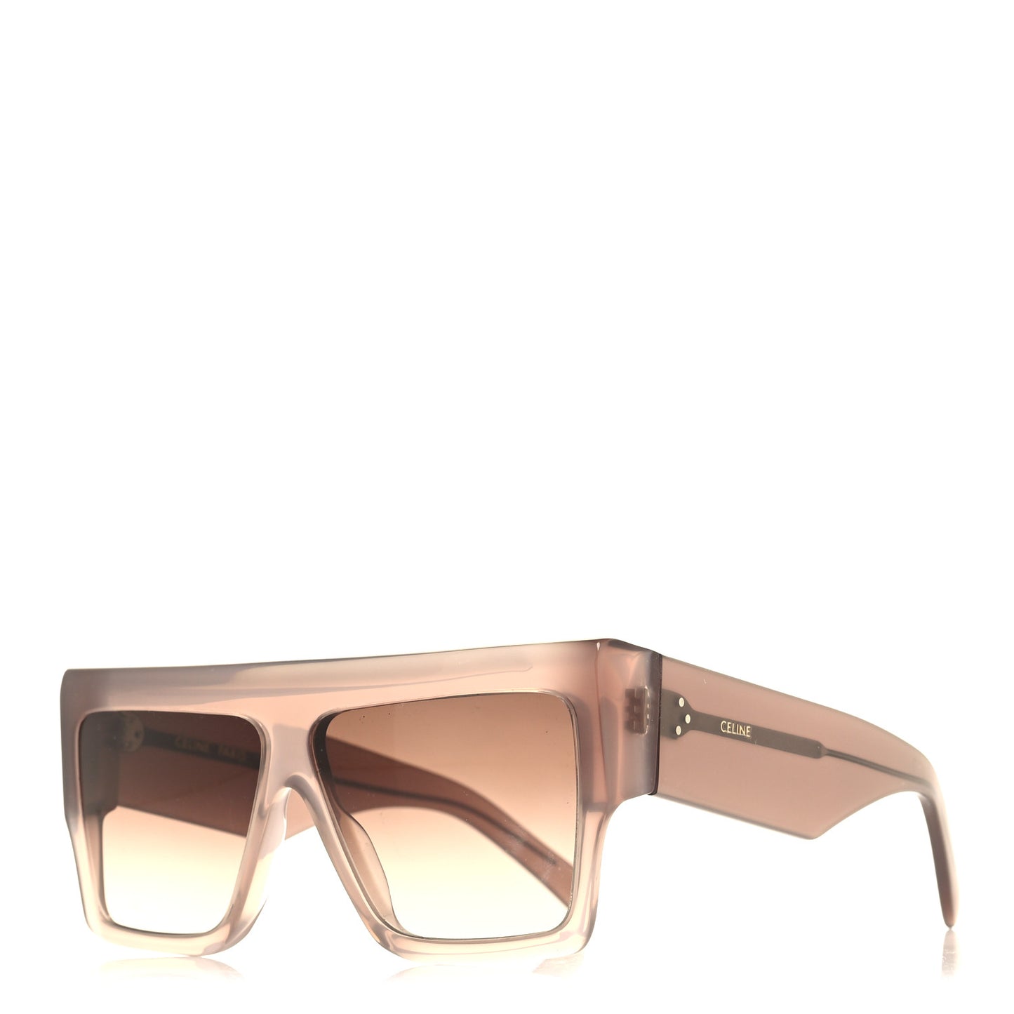 Acetate Flat Top Rectangular Sunglasses CL40092I Shiny Milky Hazelnut