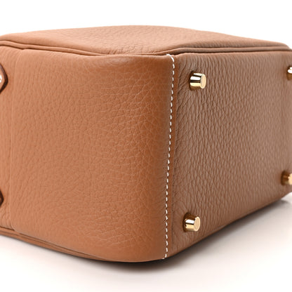 Hermes Taurillon Clemence Mini Lindy 20 Gold 9 of 11