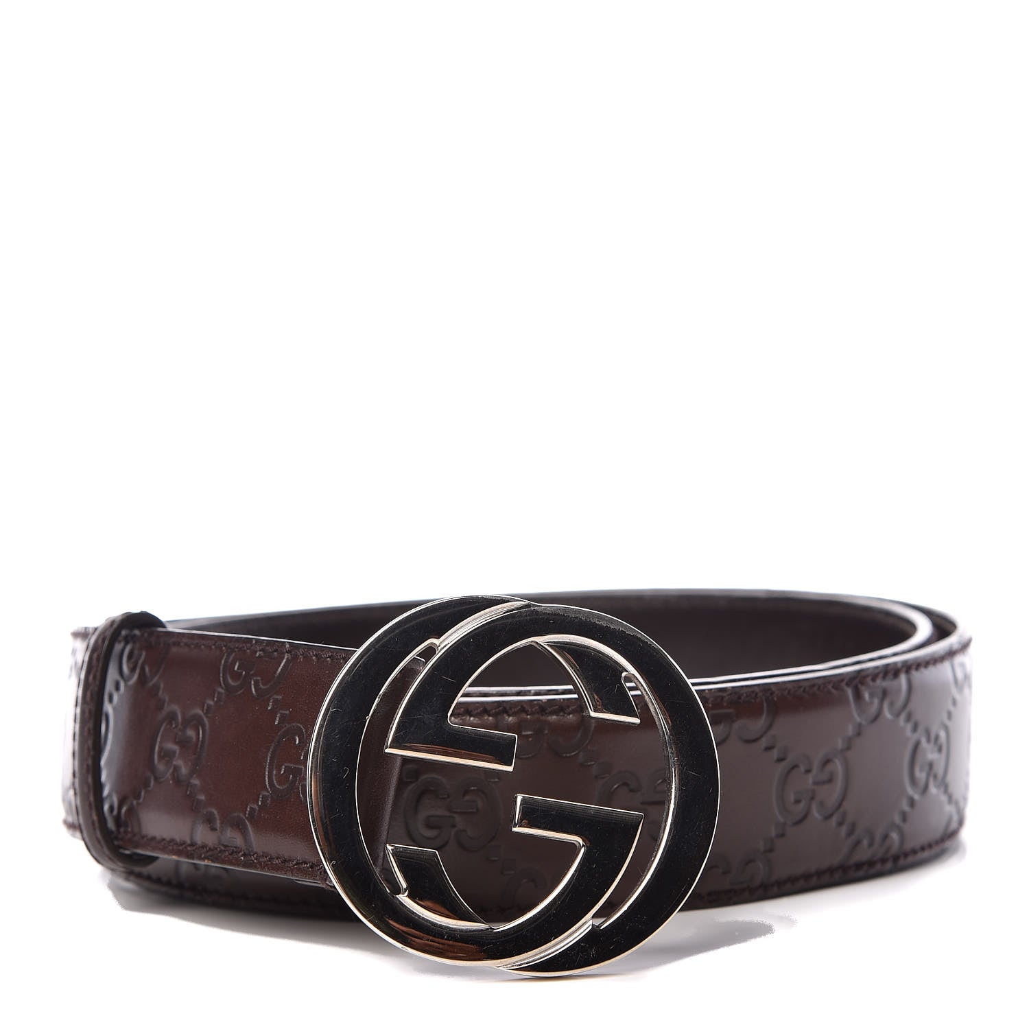 Gucci Guccissima Interlocking G Belt 100 40 Dark Brown 1 of 7