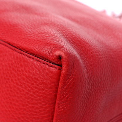 Gucci Pebbled Calfskin Medium Soho Chain Shoulder Bag Tabasco Red 11 of 17