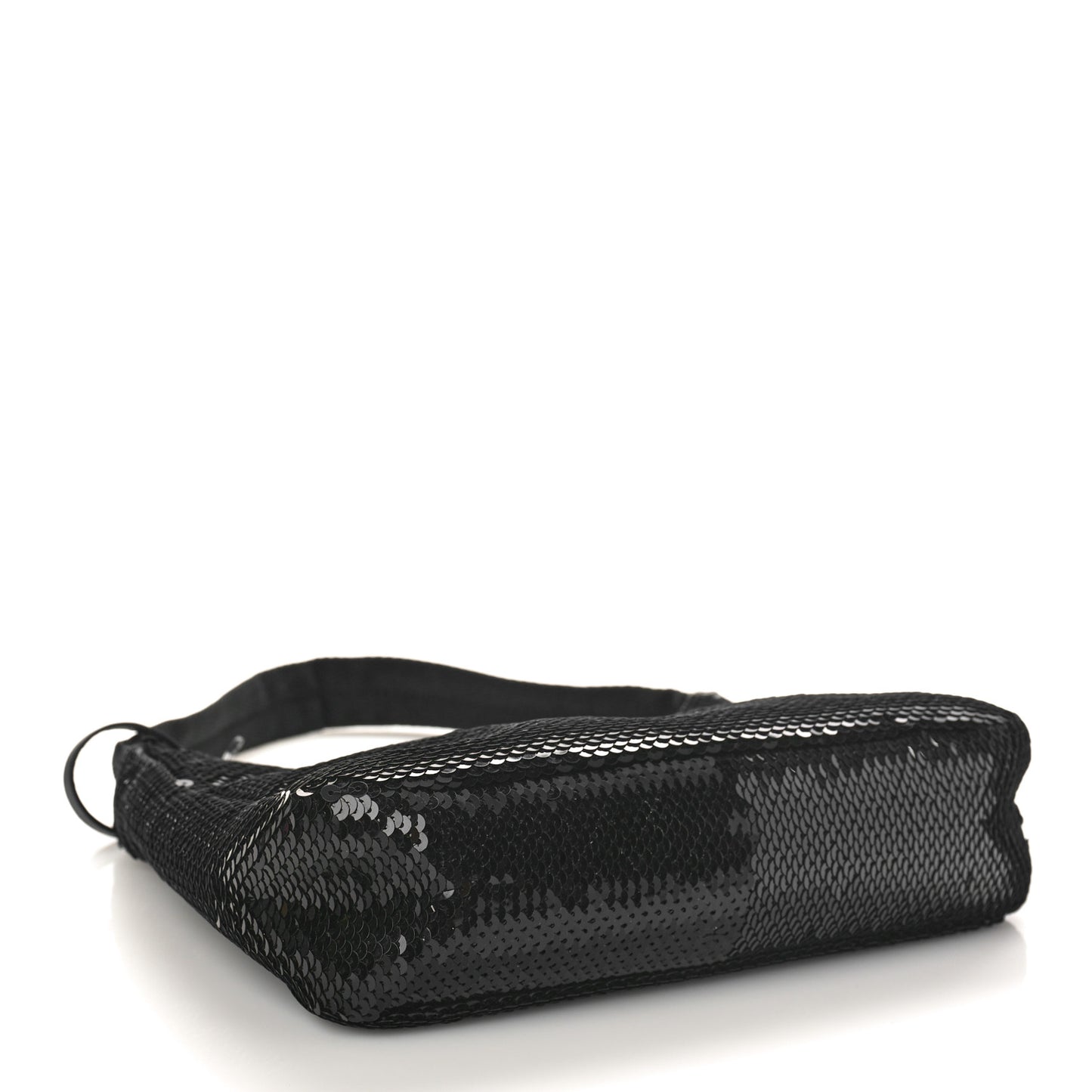 Paillettes Sequin Mini Re-Edition 2000 Bag Black White