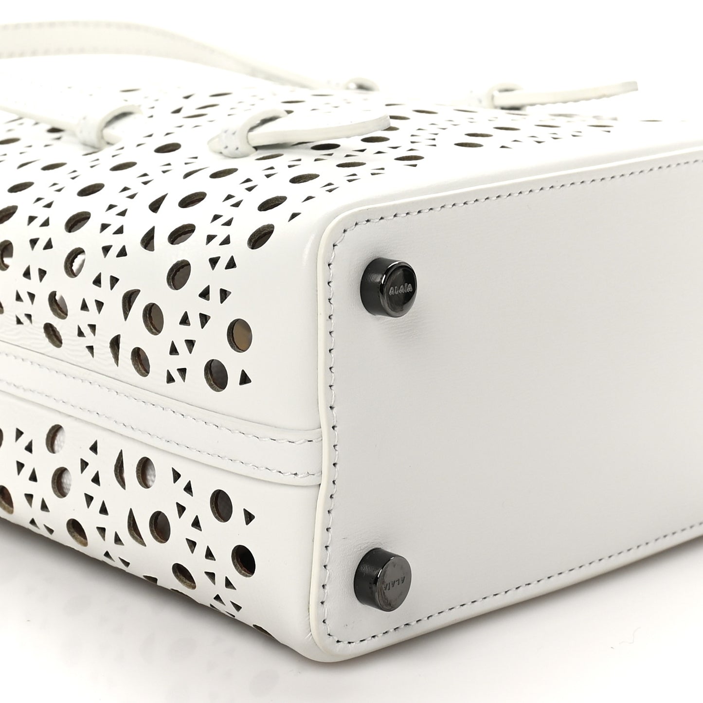Calfskin Vienne Wave Mina 16 Bag White Optique