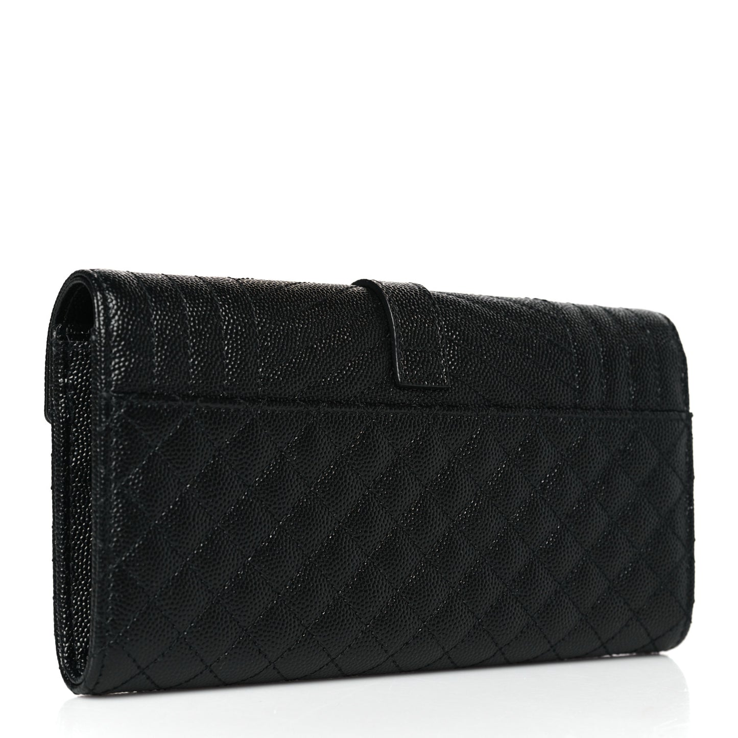 Grain De Poudre Mixed Matelasse Triquilt Large Monogram Wallet Black