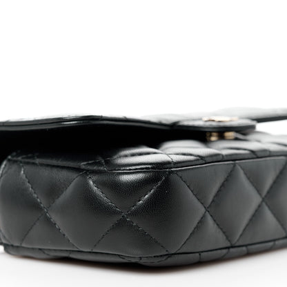 Chanel Lambskin Quilted Flap Phone Holder With Chain Black 11 of 13