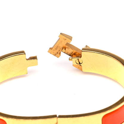 Hermes Enamel Narrow Clic Clac H Bracelet PM Orange 6 of 6