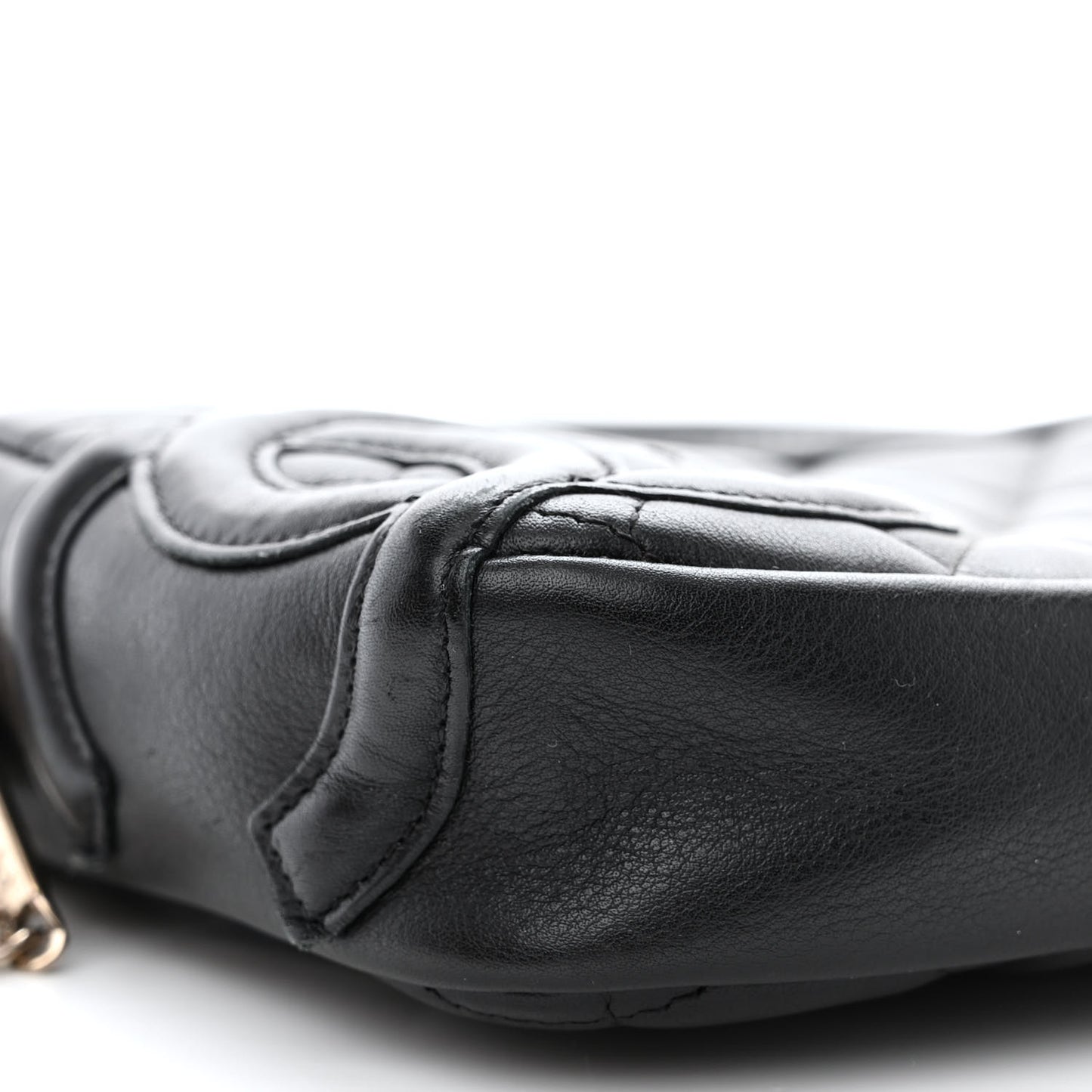 Calfskin Quilted Large Cambon Bowler Black