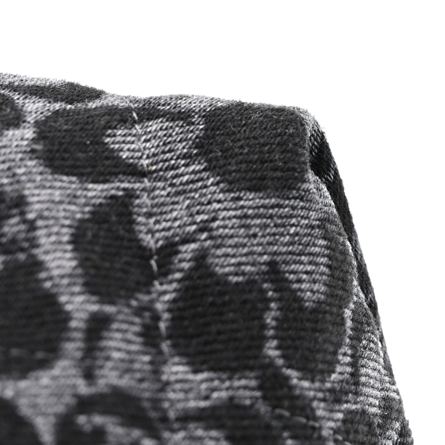 Denim Quilted Floral Print Small Chanel 22 Black
