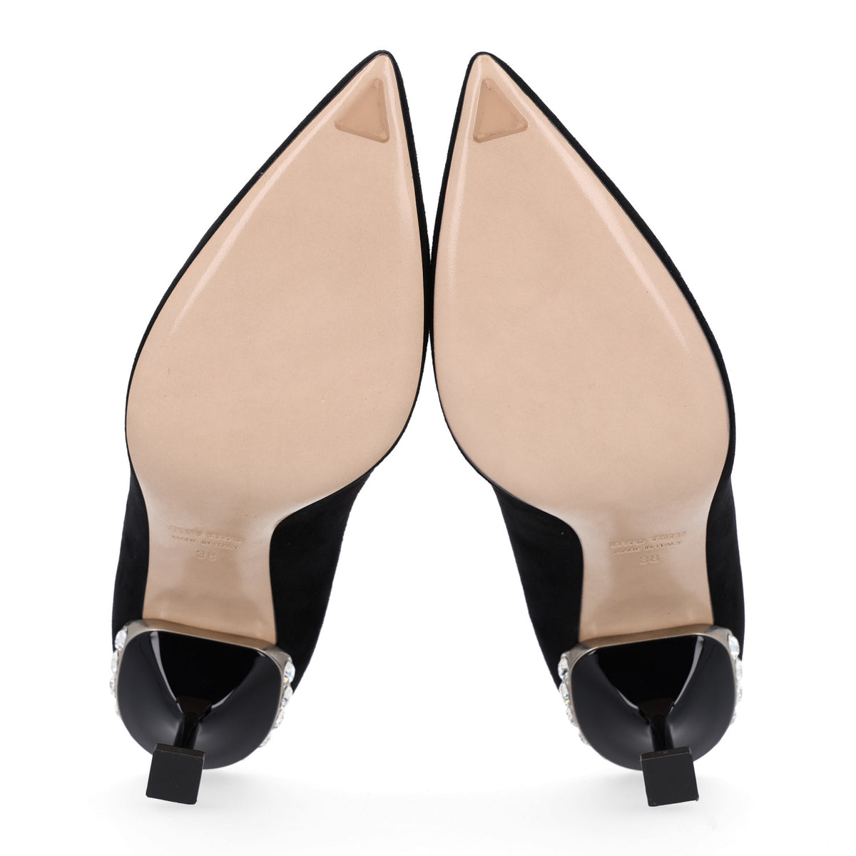 Suede Crystal Pumps 37 Black