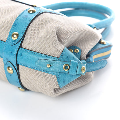 Louis Vuitton Toile Ostrich Trianon Sac De Nuit MM Turquoise 9 of 10