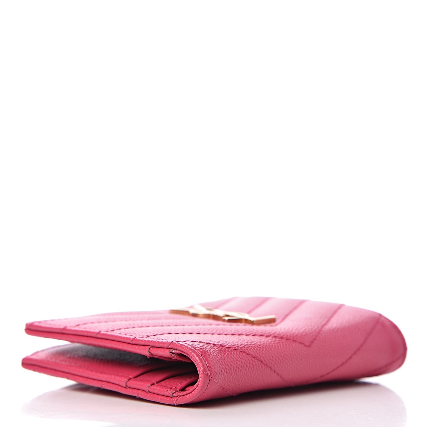 Grain De Poudre Matelasse Chevron Monogram Zipped Card Case Fresh Fuxia