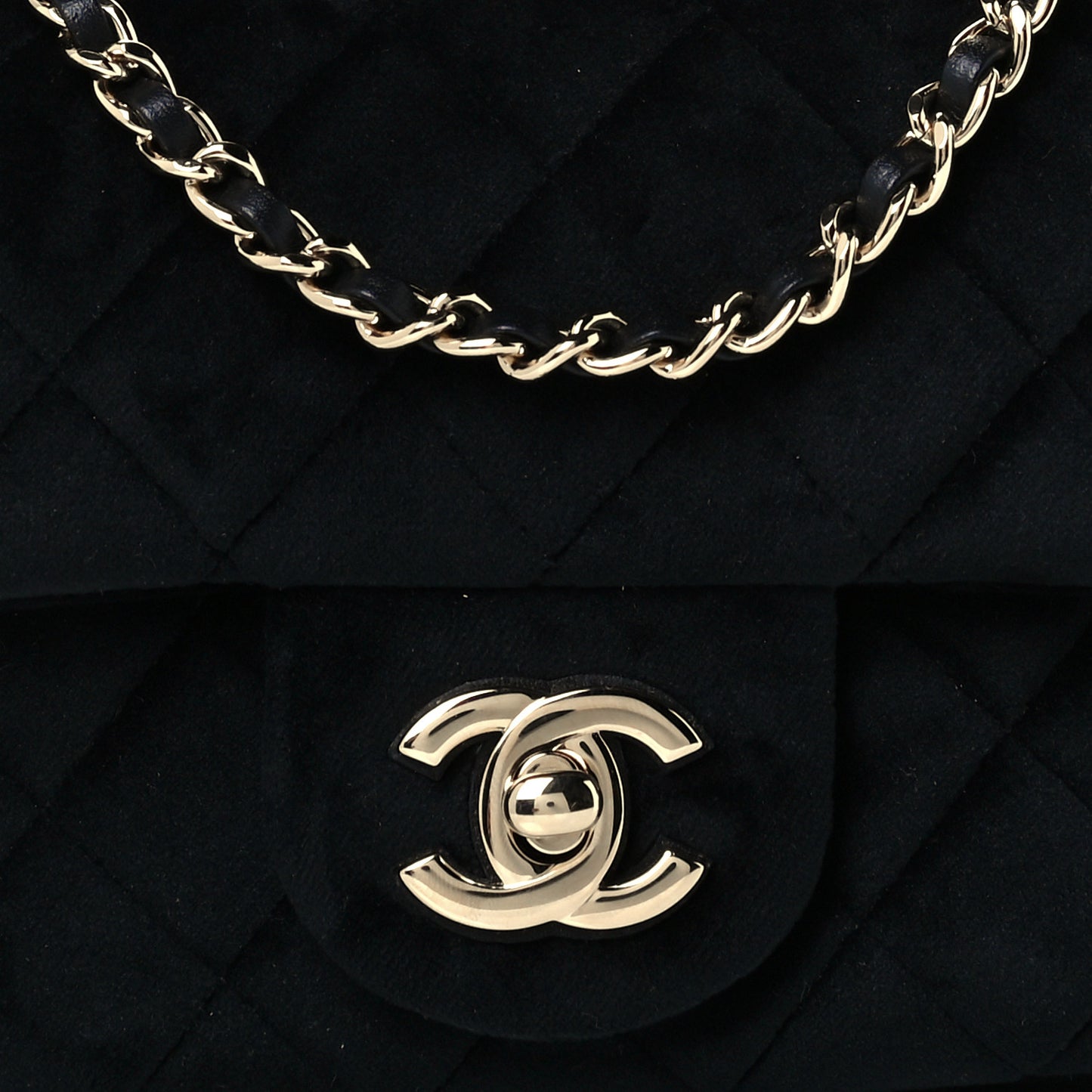 Velvet Quilted Mini Rectangular Pearl Crush Flap Black