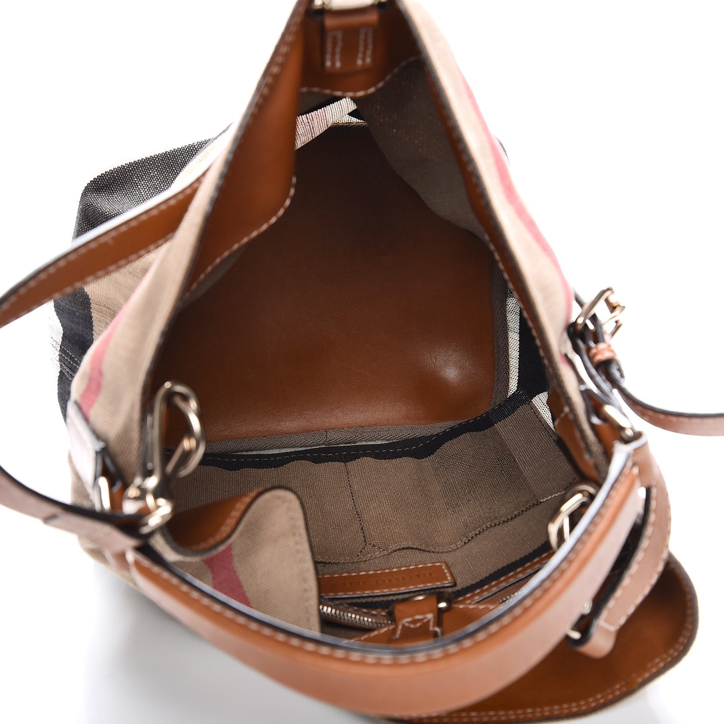 Canvas Mega Check Medium Ashby Hobo Saddle Brown