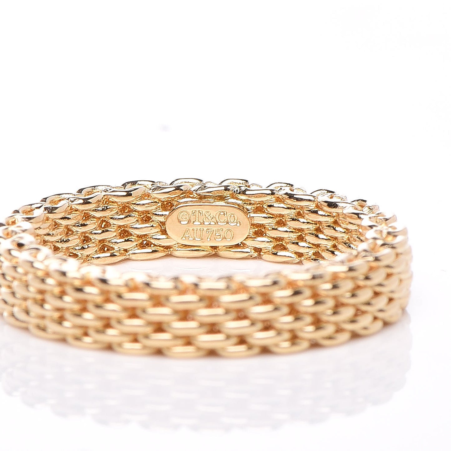18K Yellow Gold Narrow Somerset Mesh Ring 49 4.75