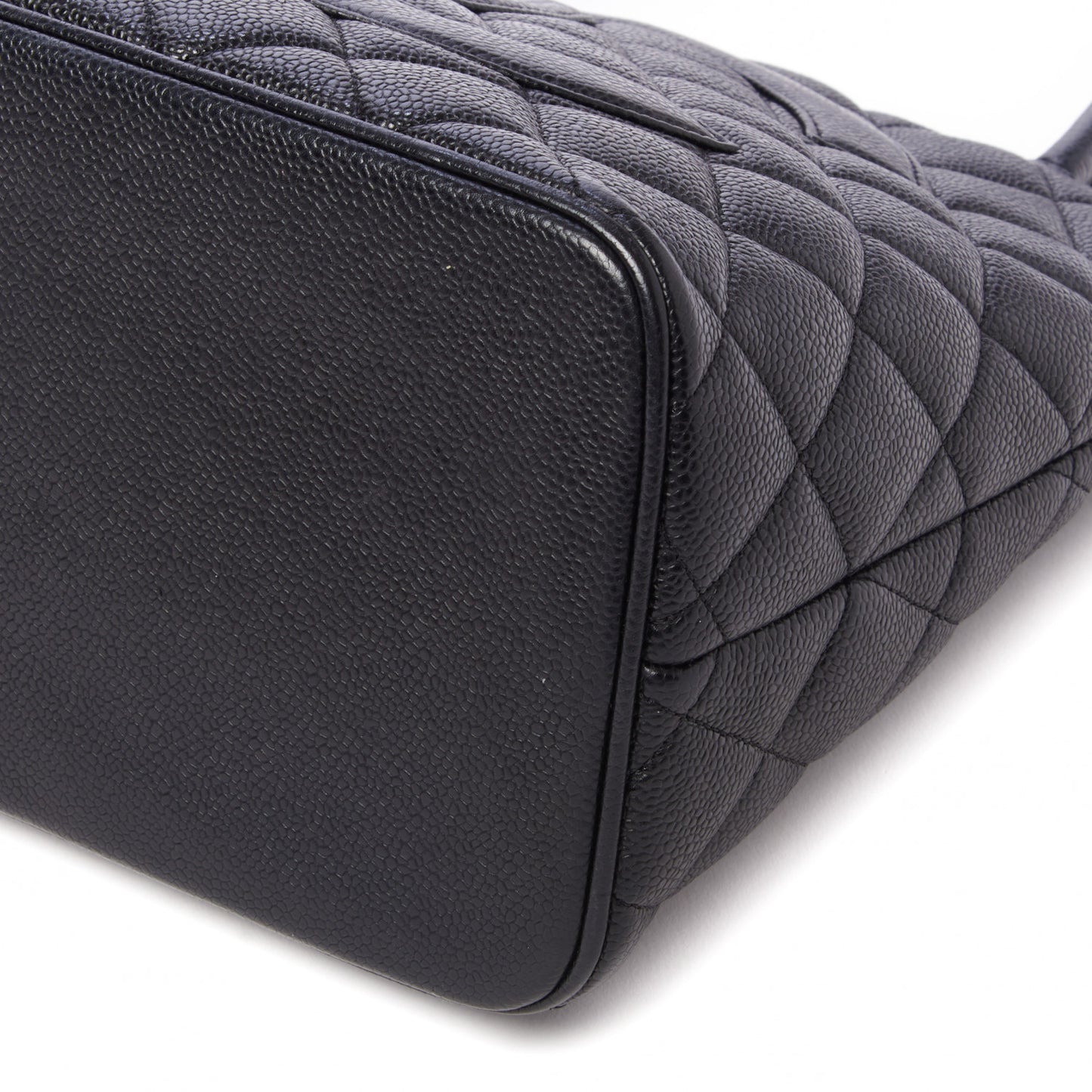 Caviar Quilted Medallion Tote Black