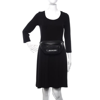 Balenciaga Smooth Calfskin Logo Everyday Beltpack XS Black White 2 of 10