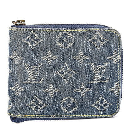 Louis Vuitton Denim Zip Compact Wallet Blue 1 of 9