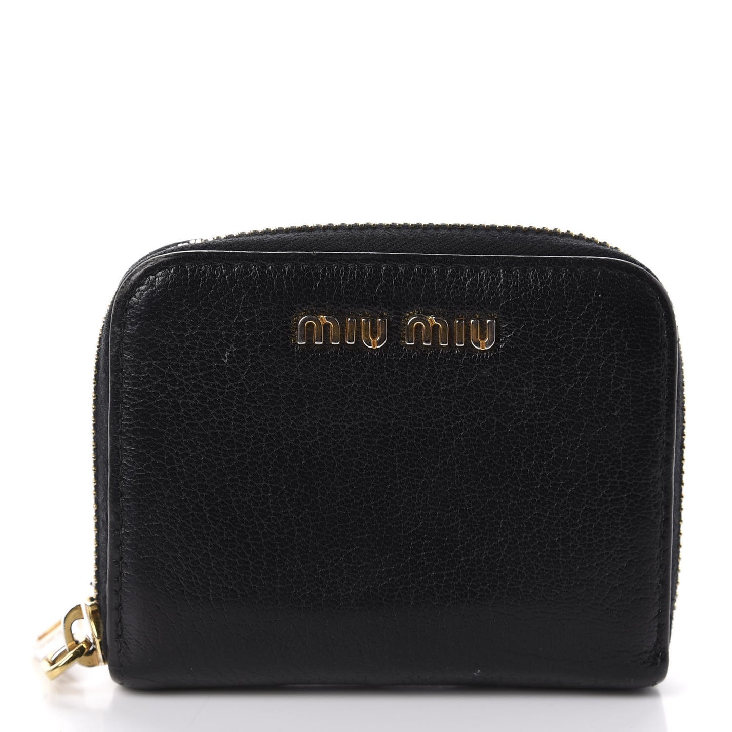Goatskin Madras Zip Around Coin Purse Black