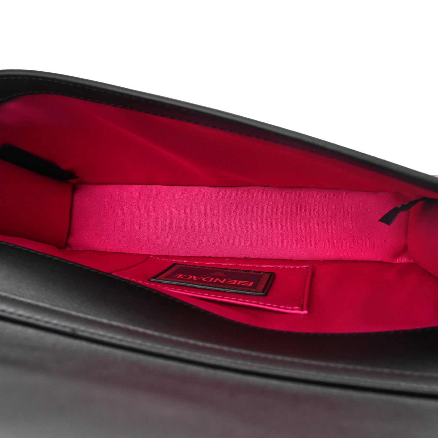 X VERSACE Vitello Seta Fendace Brooch Baguette Black