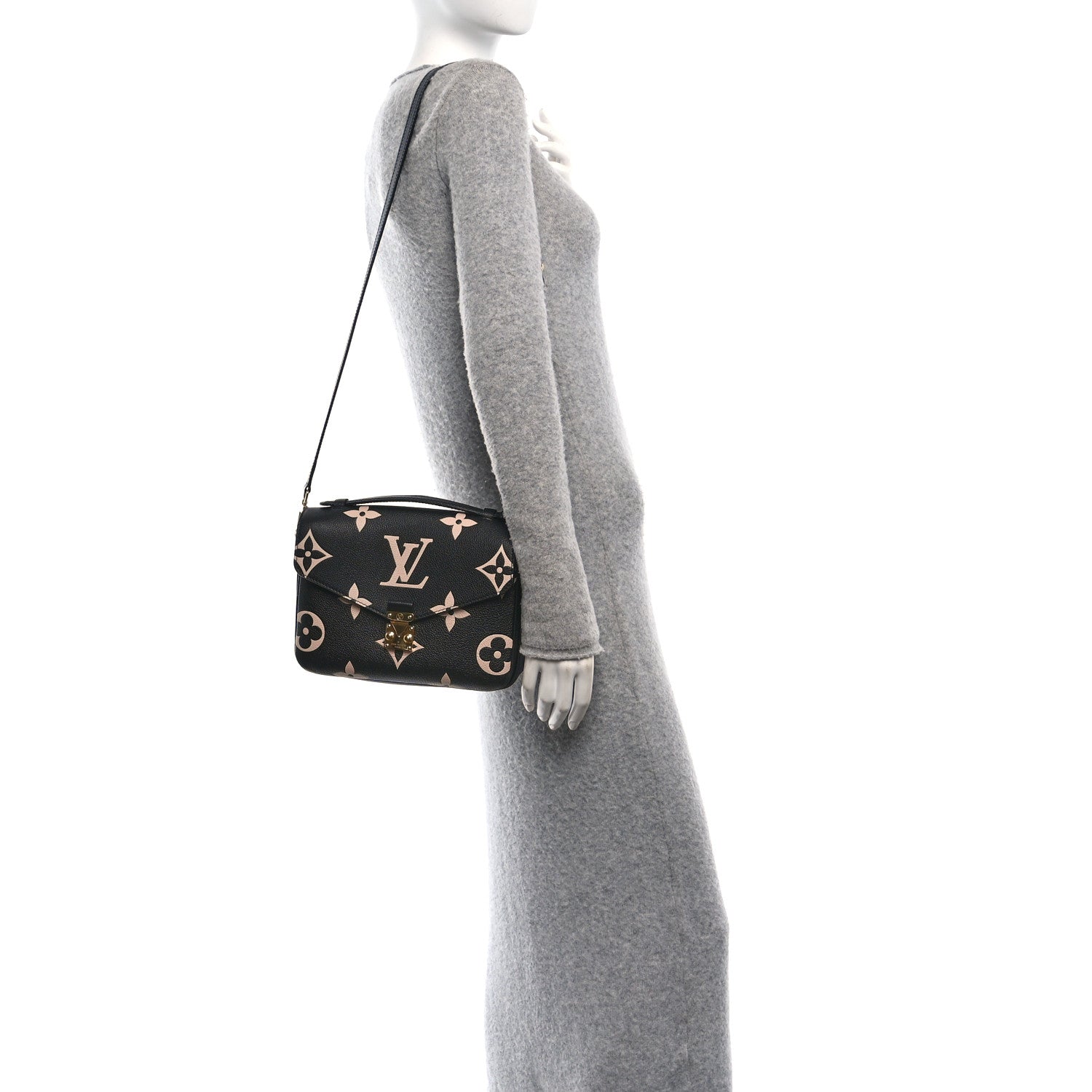 Louis Vuitton Empreinte Monogram Giant Pochette Metis Black Beige 2 of 9