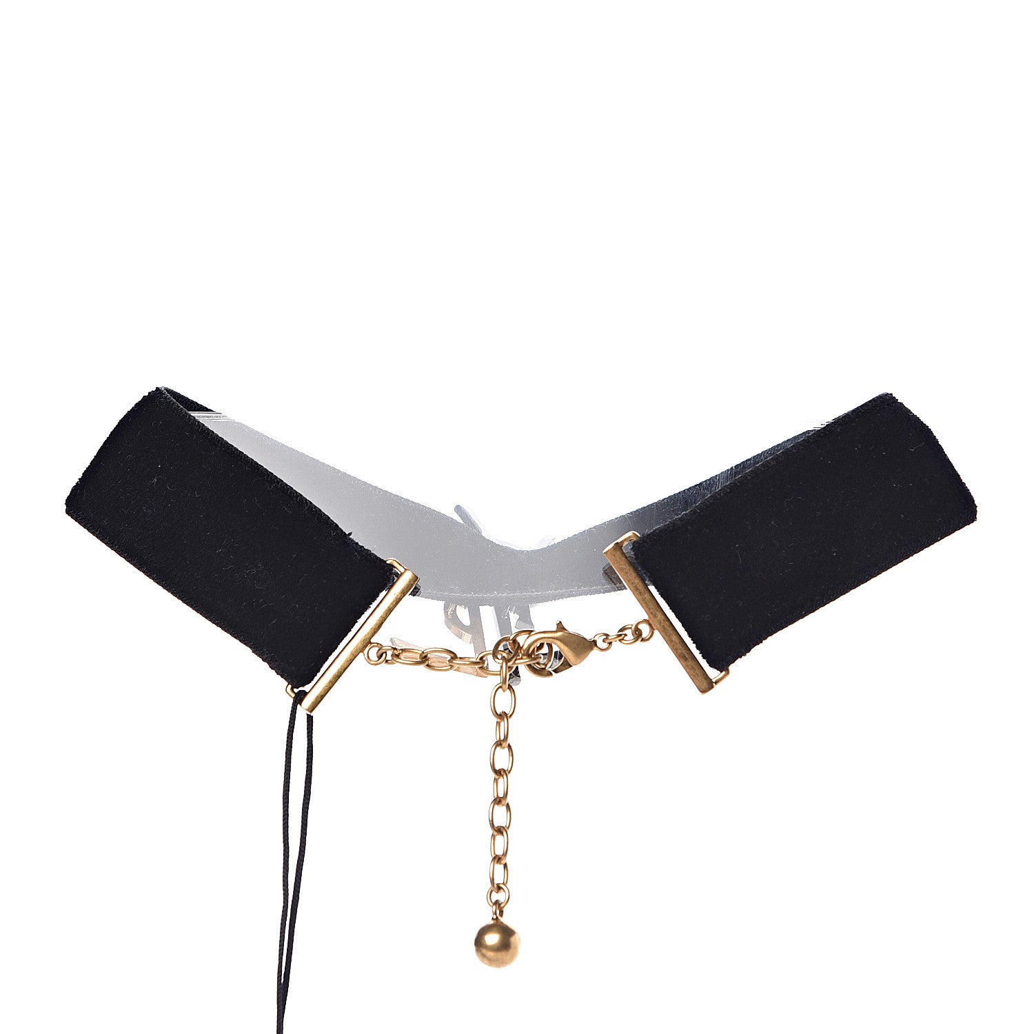 Saint Laurent Velvet Monogram Choker Black 3 of 5