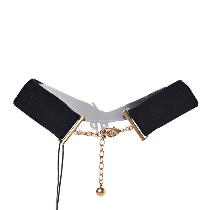 Saint Laurent Velvet Monogram Choker Black 3 of 5