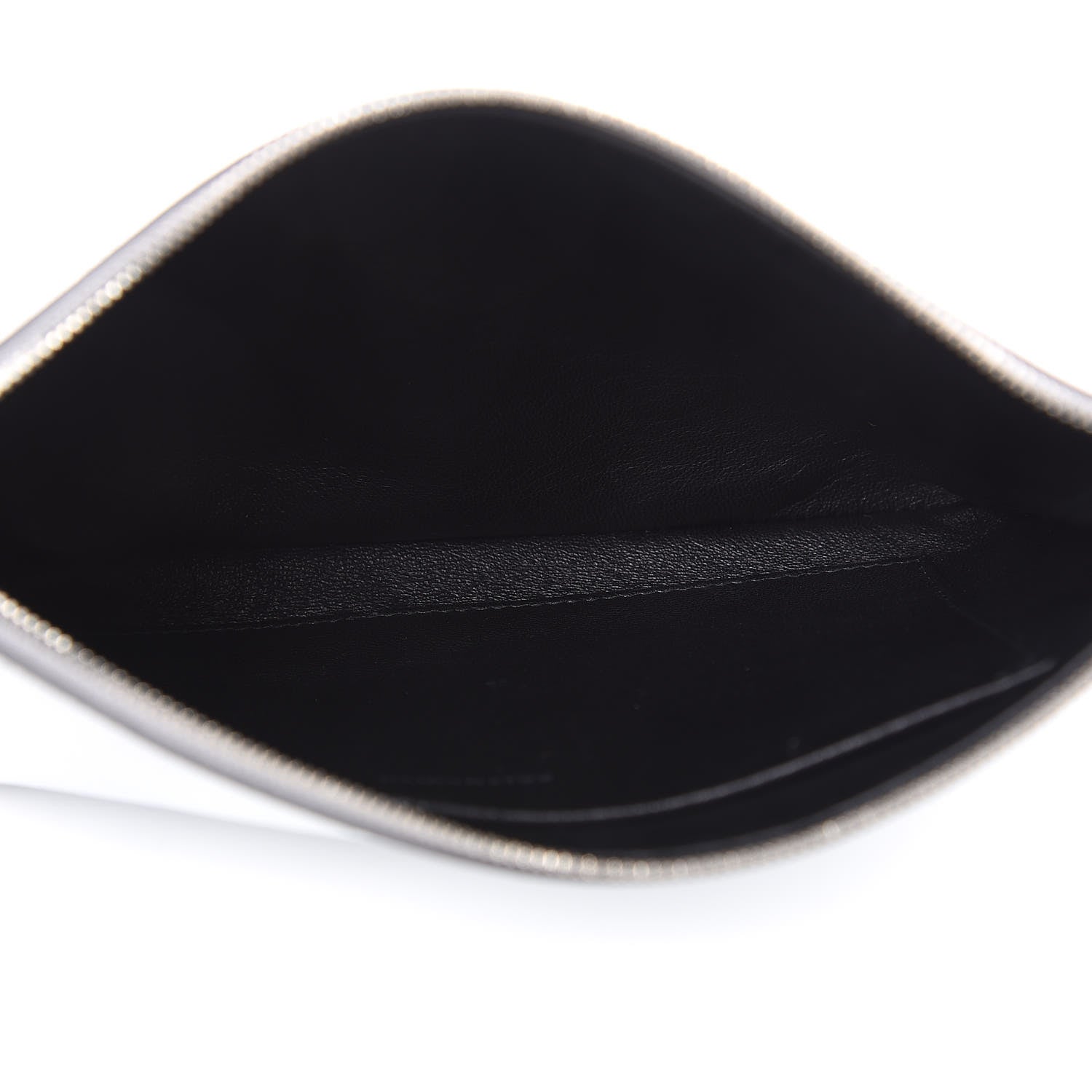 Balenciaga Metallic Goatskin Logo Large Everyday Zip Pouch Argent Black 5 of 8
