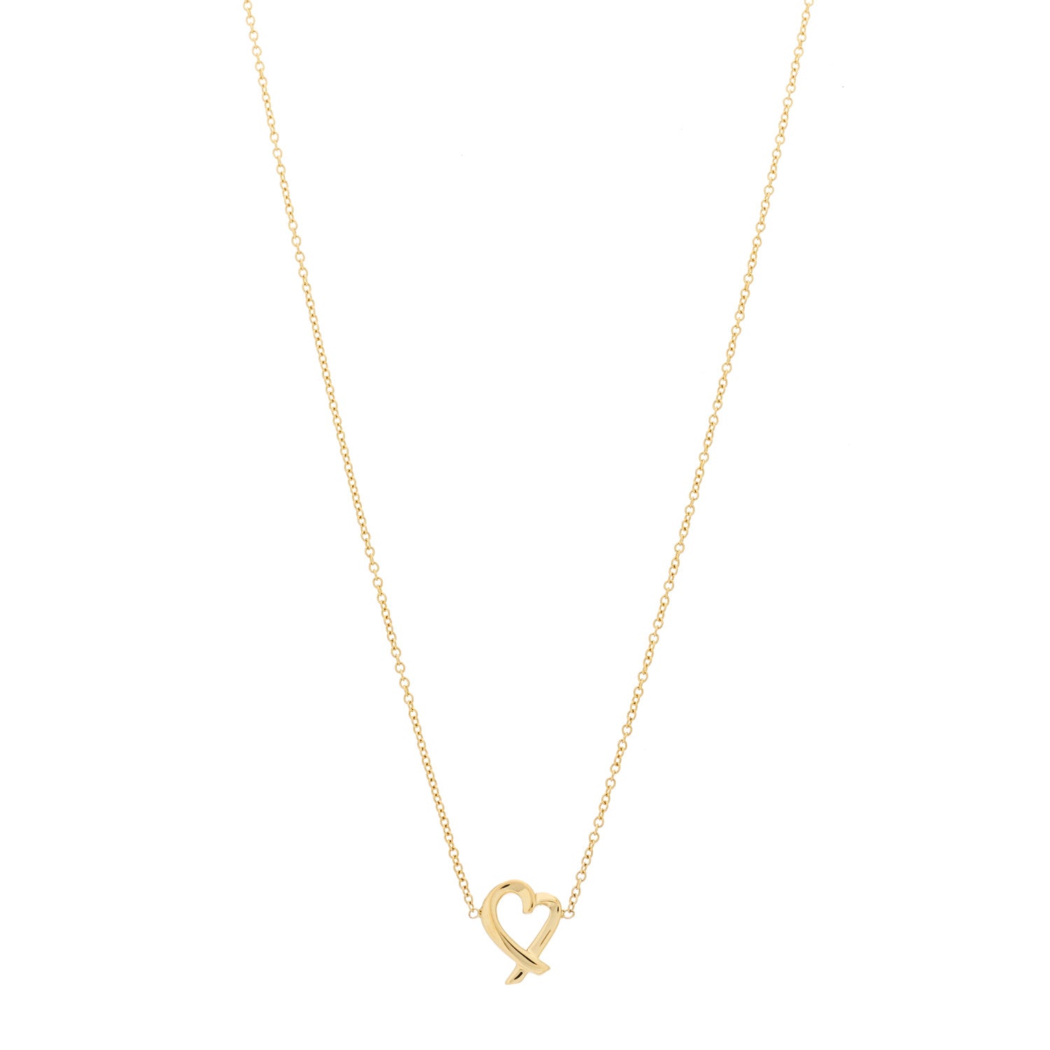 Tiffany 18K Yellow Gold Mini Paloma Picasso Loving Heart Pendant Necklace 1 of 6