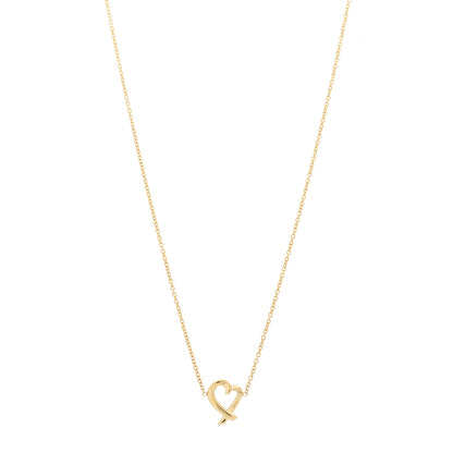 Tiffany 18K Yellow Gold Mini Paloma Picasso Loving Heart Pendant Necklace 1 of 6