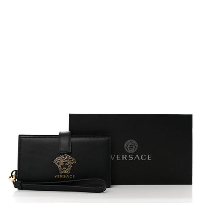 Versace Vitello Medusa Iphone Wristlet Wallet Black 9 of 9