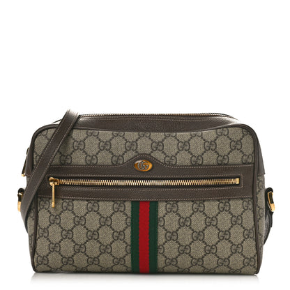 Gucci GG Supreme Monogram Web Small Ophidia Shoulder Bag Brown 1 of 10