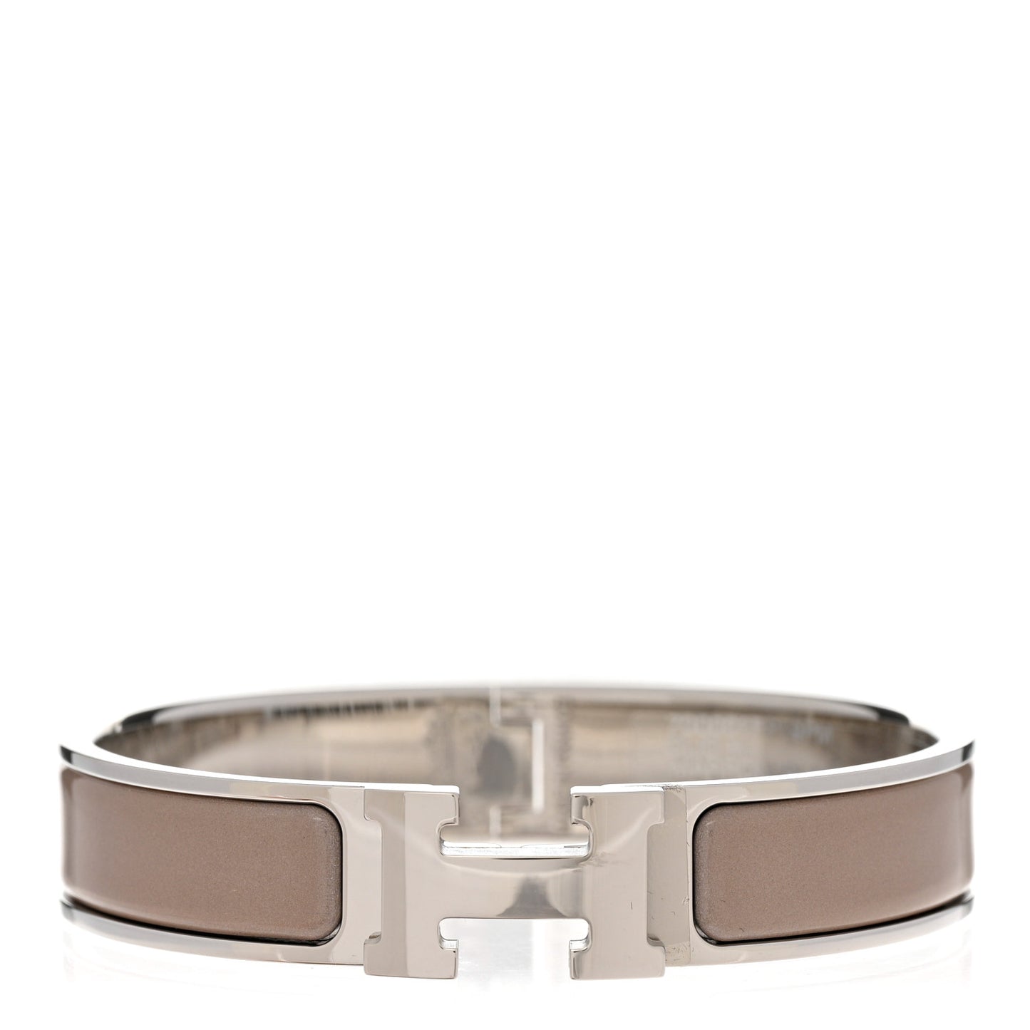 Enamel Narrow Clic Clac H Bracelet PM Marron Glace