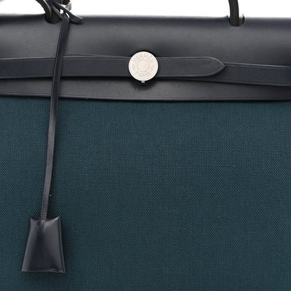 Hermes Military Toile Vache Hunter Herbag Zip 31 PM Bleu Ocean Bleu Indigo 10 of 13