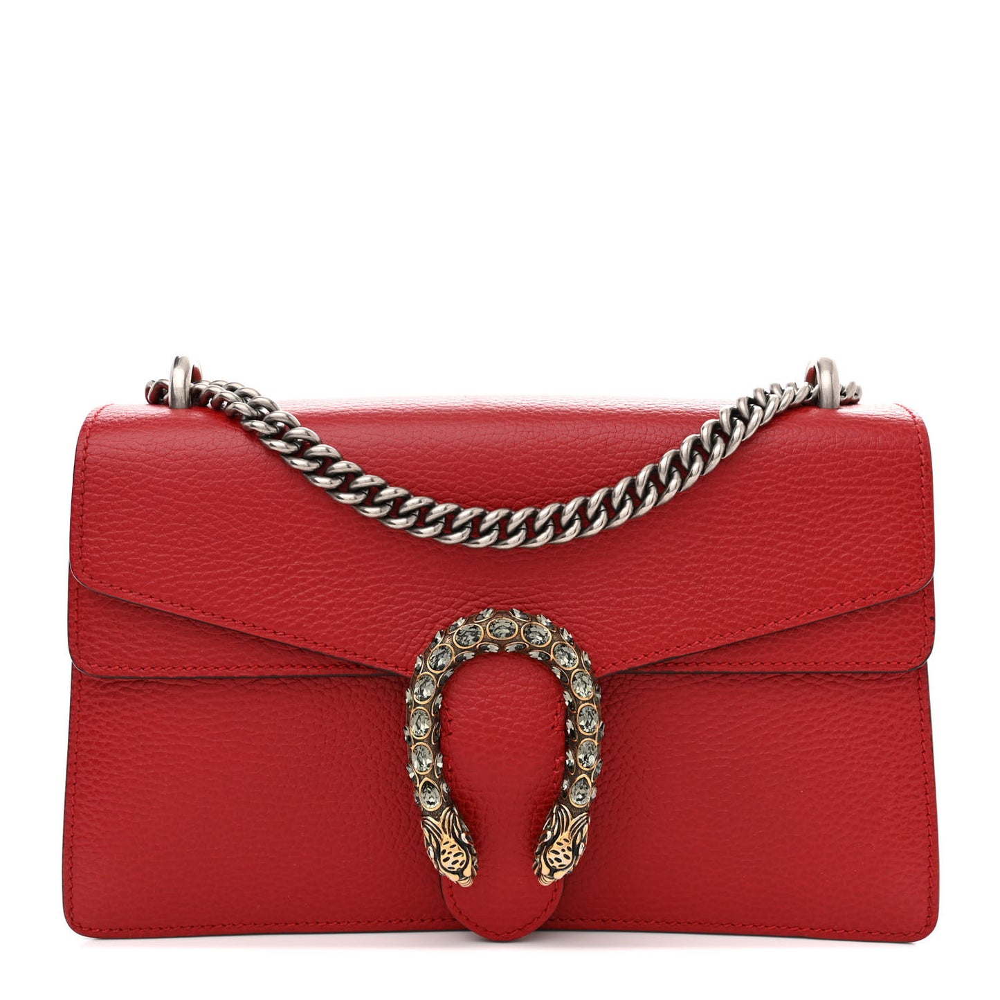 Dollar Calfskin Swarovski Crystal Small Dionysus Shoulder Bag Hibiscus Red