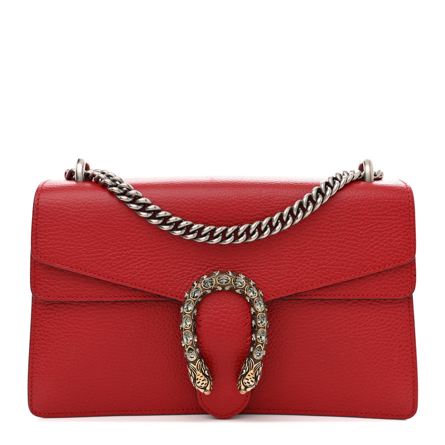 Gucci Dollar Calfskin Swarovski Crystal Small Dionysus Shoulder Bag Hibiscus Red 1 of 17